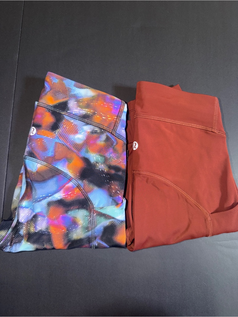 lululemon athletica Women’s ' Active Bottoms - Multicolor Print & Rust Red